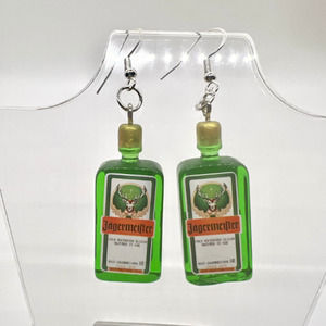 Jagermeister Earrings - Alcohol Bottle Earrings - Party Earrings - Bartender